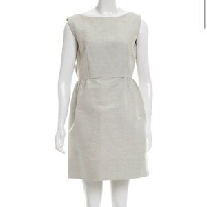 Balenciaga grey mini dress structured pockets button back 38 6 small